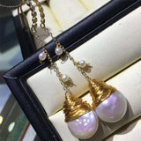 Baroque Pearl Earring Hook Hoop Classic Gift Flawless Dangle Cultured Accessory