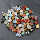 16*10MM Natural Stone Hexagonal Pillar Necklace Pendant 30Pcs