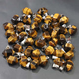 16*10MM Natural Stone Hexagonal Pillar Necklace Pendant 30Pcs