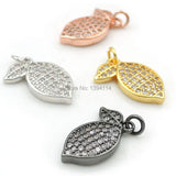 Micro Pave Clear CZ Olive Charm for Bracelets or Necklaces