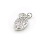 Micro Pave Clear CZ Olive Charm for Bracelets or Necklaces