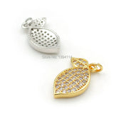 Micro Pave Clear CZ Olive Charm for Bracelets or Necklaces