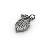 Micro Pave Clear CZ Olive Charm for Bracelets or Necklaces