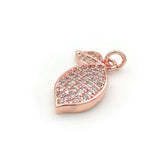 Micro Pave Clear CZ Olive Charm for Bracelets or Necklaces