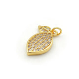 Micro Pave Clear CZ Olive Charm for Bracelets or Necklaces