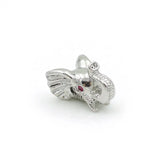 Micro Pave Red CZ Elephant Head Beads for DIY Bracelets or Necklaces