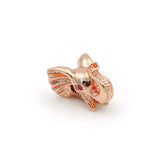 Micro Pave Red CZ Elephant Head Beads for DIY Bracelets or Necklaces