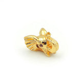 Micro Pave Red CZ Elephant Head Beads for DIY Bracelets or Necklaces