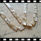 Rectangle Sea Shell Bead Strand Natural 48Pcs