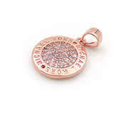 Micro Pave Clear CZ Round Charm For Necklaces