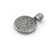 Micro Pave Clear CZ Round Charm For Necklaces