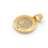 Micro Pave Clear CZ Round Charm For Necklaces