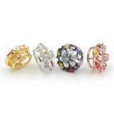 Micro Pave CZ Flower Beads for DIY Bracelets/Necklaces