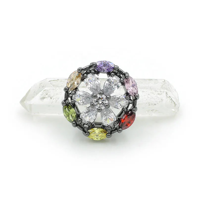 Micro Pave CZ Flower Beads for DIY Bracelets/Necklaces