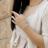 925 Sterling Silver 2-Strand Braided Bracelet Italian Chain Women Rose Platinum