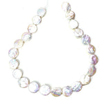 16-17MM Flat Round Baroque Pearl Earring Charms Loose Beads