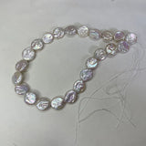 16-17MM Flat Round Baroque Pearl Earring Charms Loose Beads