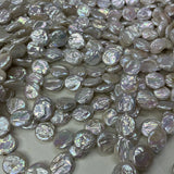16-17MM Flat Round Baroque Pearl Earring Charms Loose Beads