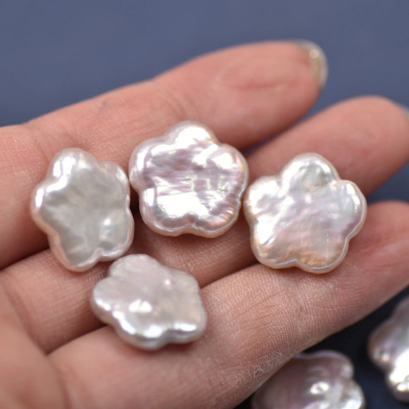 16-17mm Plum Flower Shaped Pearl Loose Bead Freshwater Baroque Nucleated