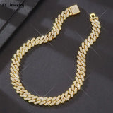 Hip Hop 2 Row Rhinestone Paved Miami Rhombus Cuban Necklace