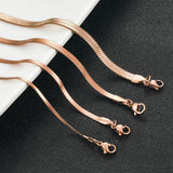 Stainless Steel Rose Snake Chain Necklace 2-5mm Men Gift Jewelry