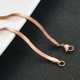 Stainless Steel Rose Snake Chain Necklace 2-5mm Men Gift Jewelry