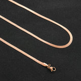 Stainless Steel Rose Snake Chain Necklace 2-5mm Men Gift Jewelry