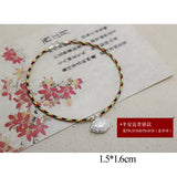925 Silver Colorful Rope Bracelet Women Lock Horse Bell