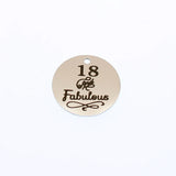 16 18 40 50 60 Age Stainless Steel Laser Engrave Charms Pendant