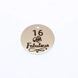 16 18 40 50 60 Age Stainless Steel Laser Engrave Charms Pendant