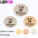 16 18 40 50 60 Age Stainless Steel Laser Engrave Charms Pendant