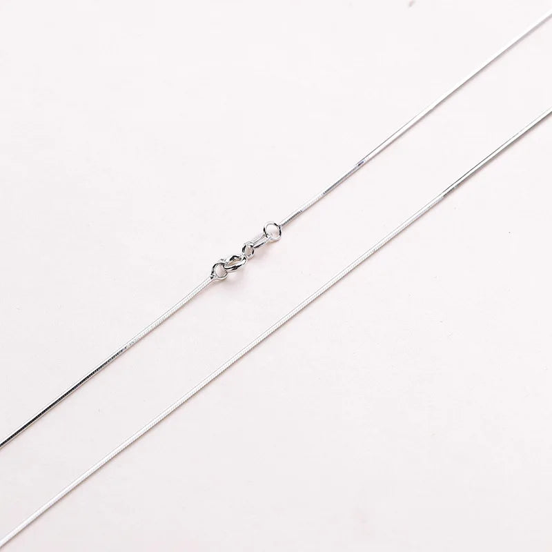925 Sterling Silver Snake Female Necklace Chain 0.7mm Three Colors