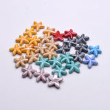 20pcs Red Yellow Ceramics Starfish Shell Beads for Jewelry Making
