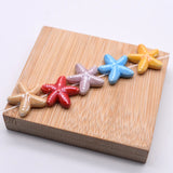 20pcs Red Yellow Ceramics Starfish Shell Beads for Jewelry Making