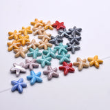20pcs Red Yellow Ceramics Starfish Shell Beads for Jewelry Making