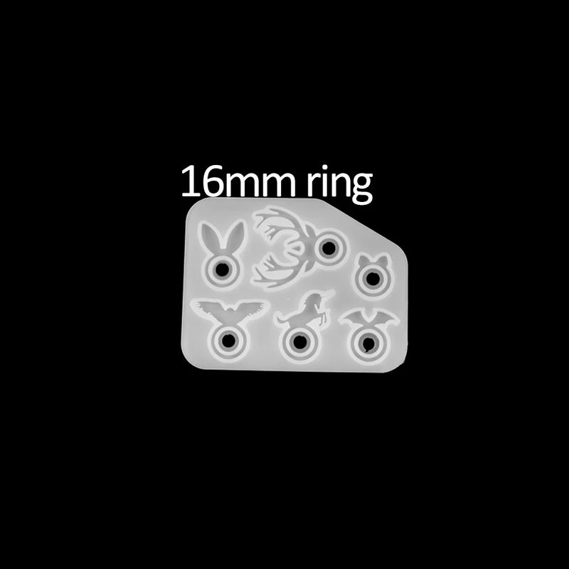 Animal Ring Crystal Resin Mold For Rabbit Deer Unicorn Rings DIY Jewelry