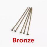 Flat Head Pins Gold/Silver/Rhodium 16-50mm Jewelry Findings DIY Supplies