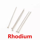 Flat Head Pins Gold/Silver/Rhodium 16-50mm Jewelry Findings DIY Supplies