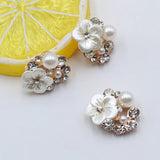 Alloy Rhinestone Pearl Resin Rose Flower Box DIY Jewelry Accessory