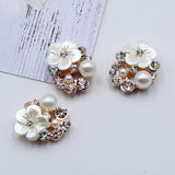 Alloy Rhinestone Pearl Resin Rose Flower Box DIY Jewelry Accessory