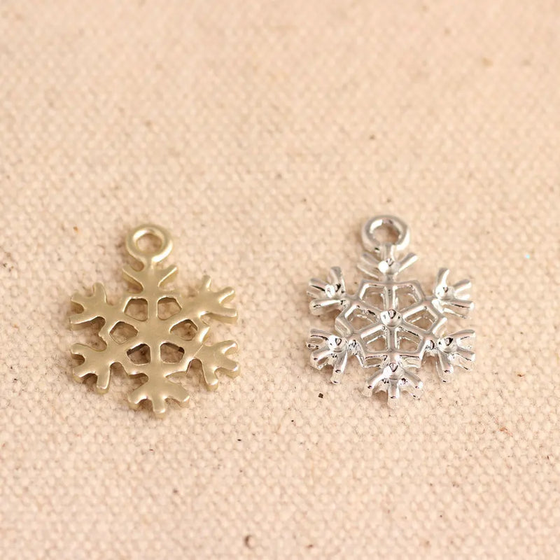 Glazing Alloy Snowflake Style Earring Necklace Pendant Charms 50Pcs