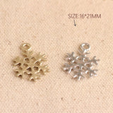 Glazing Alloy Snowflake Style Earring Necklace Pendant Charms 50Pcs