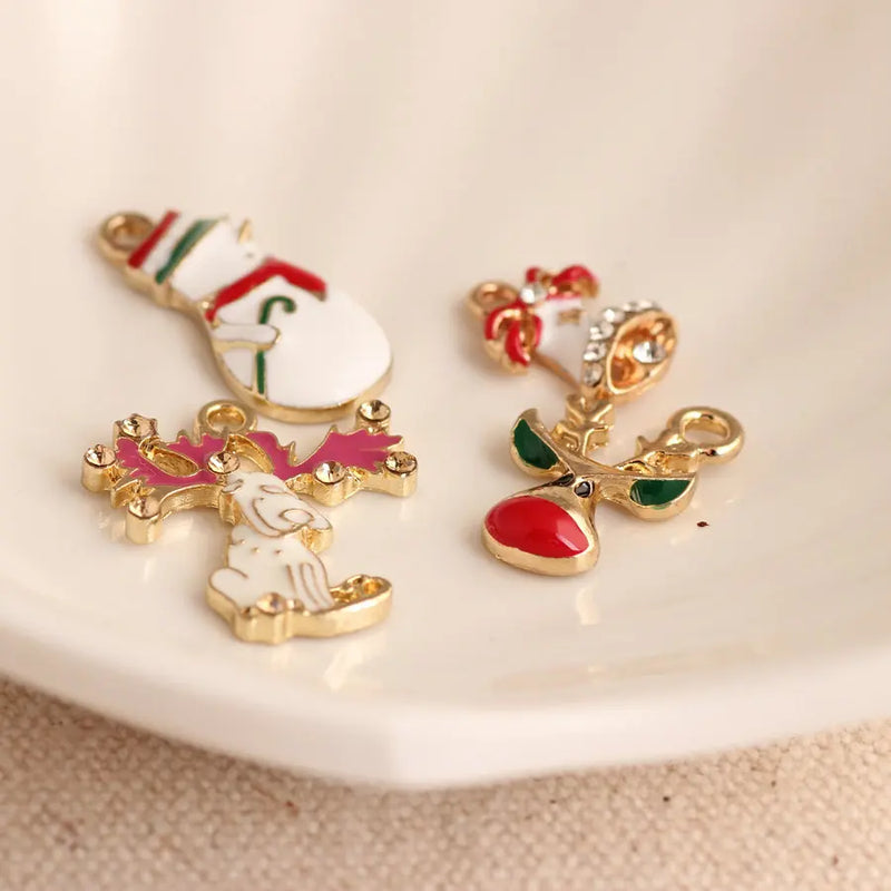 Christmas Deer Style KC Alloy Pendants Charms Jewelry Making Findings