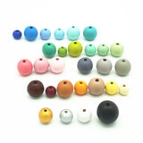 Maple Wooden Beads Round Balls Wood Charms Pink Grey