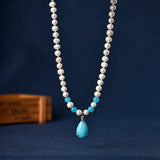 Light Freshwater Pearl Pendant - Droplet-shaped Transparent Gloss