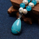 Light Freshwater Pearl Pendant - Droplet-shaped Transparent Gloss