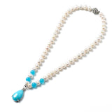 Light Freshwater Pearl Pendant - Droplet-shaped Transparent Gloss