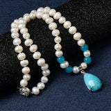 Light Freshwater Pearl Pendant - Droplet-shaped Transparent Gloss