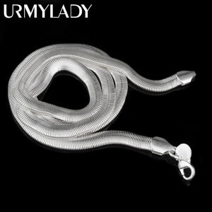 925 Sterling Silver Snake Necklace Chain Set 6mm