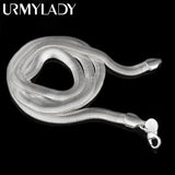 925 Sterling Silver Snake Necklace Chain Set 6mm